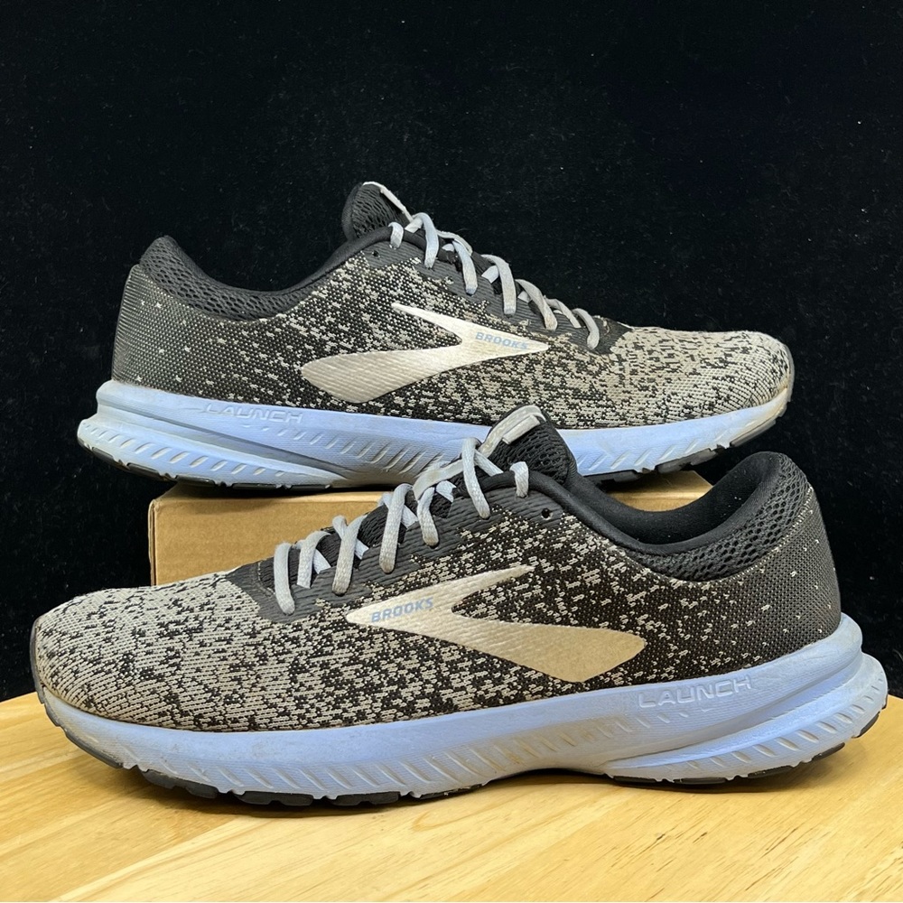 Brooks Launch 6 Women’s Gray Black Blue Mesh Running Shoes Sneakers Size 9